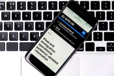 London UK, January 15 2021, Mobile Phone Or Smartphone Screen Shot Of Government Information For Post Brexit Visa Requirements