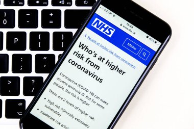 London UK, January 15 2021, Mobile Phone Or Smartphone Screenshot NHS Advice On Covid-19 Vulnerable People