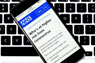 London UK, January 15 2021, Mobile Phone Or Smartphone Screenshot NHS Advice On Covid-19 Vulnerable People