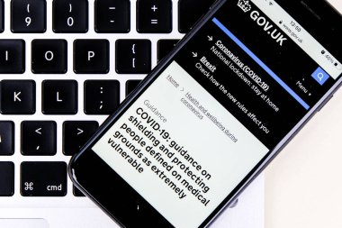 London UK, January 15 2021, Mobile Phone Or Smartphone Screenshot NHS Guidance On Shielding Covid-19 Vulnerable People