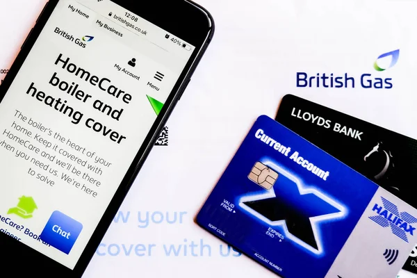 London Egyesült Királyság Február 2021 Mobiltelefon Screenshot Brit Gáz Homecare — Stock Fotó