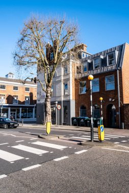 Kingston, Londra İngiltere, 7 Nisan 2021, Pedestrain veya Zebra İnsansız Geçiş