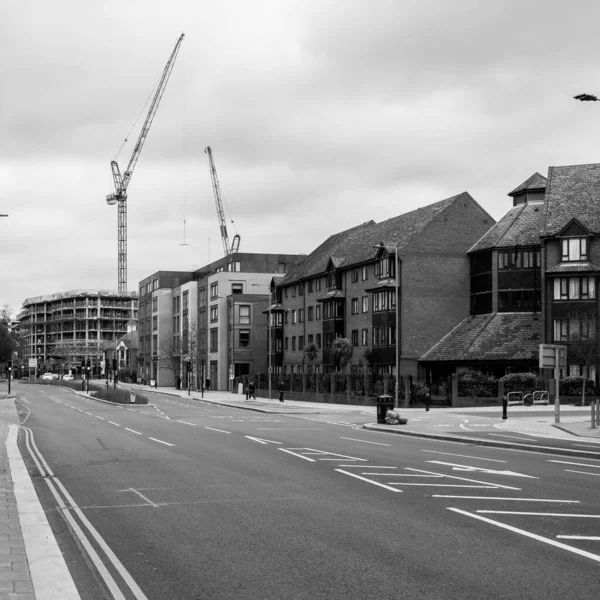 Kingston London Março 2021 Desenvolvimento Moderno Apartamentos Medida Que Indústria — Fotografia de Stock