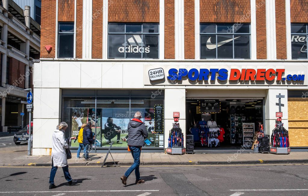 Kingston Upon Thames London UK, May 04 2021, High Street Retail Chain Sports Direct Business Shop Or Store Front