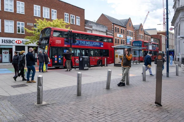 Kingston Thames Londres Reino Unido Mayo 2021 Autobuses Transporte Público — Foto de Stock