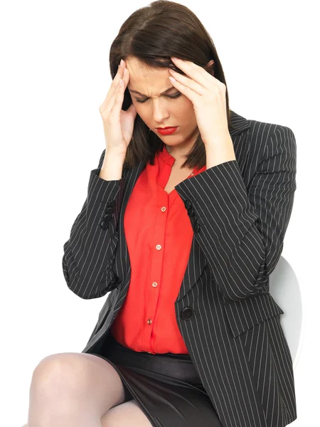 Stressed Young Business Woman — Stock Photo, Image