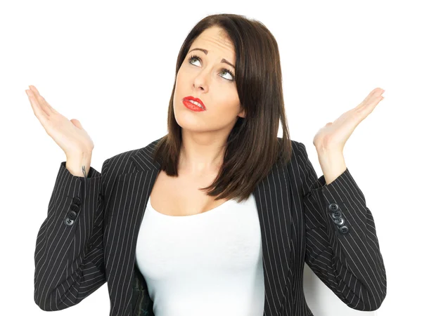 Angry Frustrated Young Business Woman — Stock Photo, Image