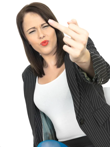 Irritado frustrado mulher de negócios — Fotografia de Stock