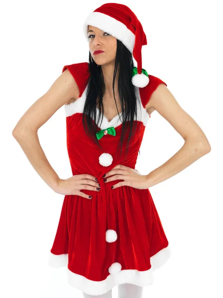 Sexy launisch unnahbar Weihnachtsmann Pin-up-Modell — Stockfoto