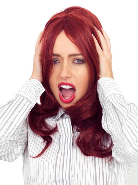 Frustrated Young Woman Screaming — Stock Photo, Image