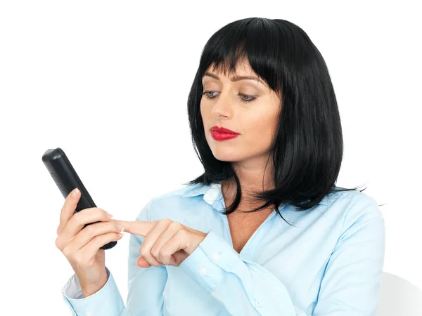 Junge Frau mit schnurlosem Telefon — Stockfoto