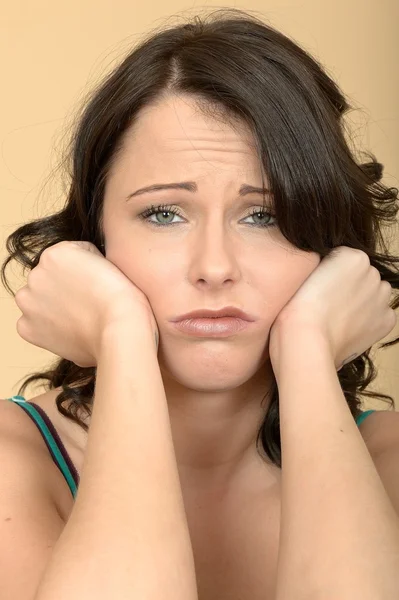 Stressato ansioso giovane donna — Foto Stock