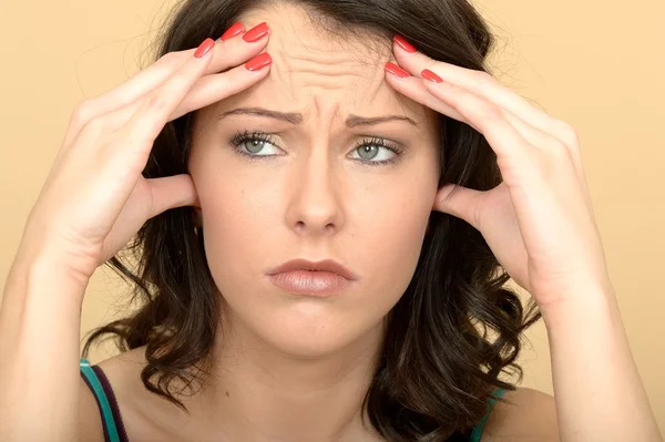 Stressed Anxious Young Woman — Stock Photo, Image