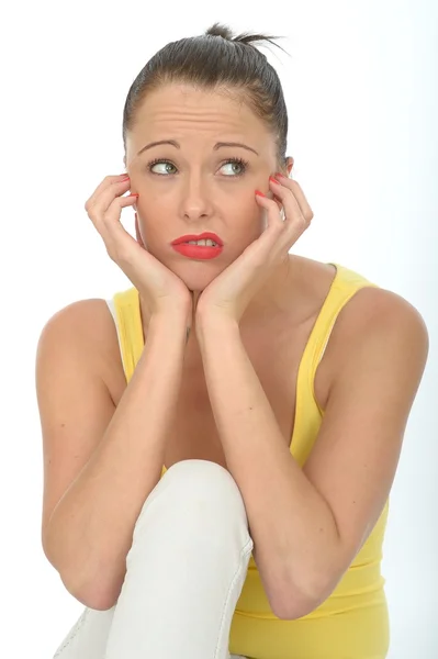 Portrait of a Bored Fed Up Young Woman Looking Unhappy and Depressed — Stock Photo, Image