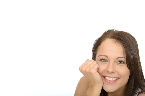 Retrato de una feliz y relajada joven sonriente y feliz — Foto de Stock