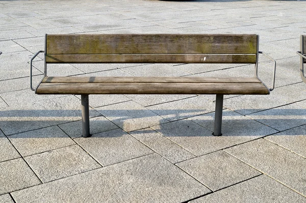 Wooden Park Bench Fisketorget Stavanger Town Centre Норвегия — стоковое фото