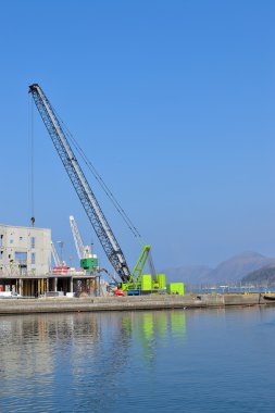 Yeni inşaat geliştirme Sandnes liman ön Norveç