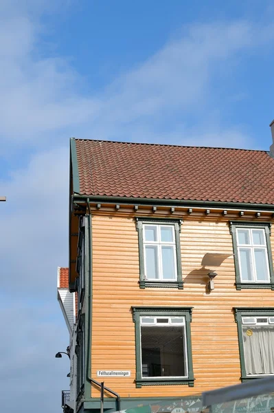 Tipikal Bangunan Kayu Norwegia Stavanger Norwegia Dengan Kicau — Stok Foto