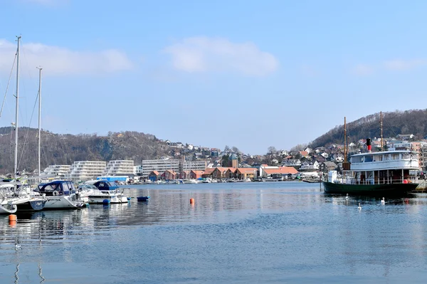 Vy över Sandnes hamnen Norge mot nya Appartment utveckla — Stockfoto