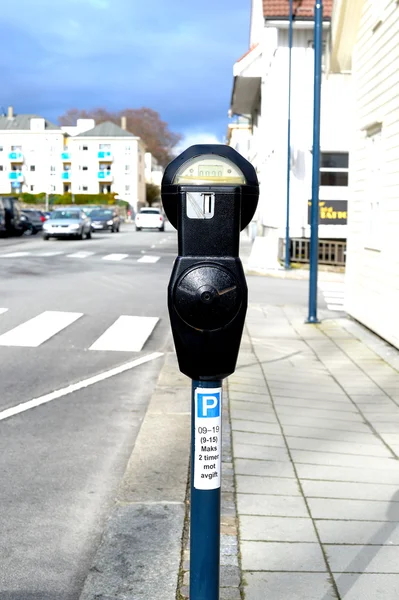 Gezeitete Straßenparkuhr sandnes norwegen — Stockfoto