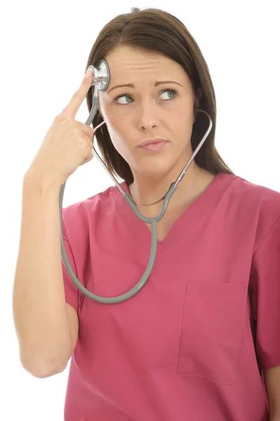 Portrait Of A Beautiful Young Female Doctor In Her Twenties Acting Silly and Playful — Stock Photo, Image