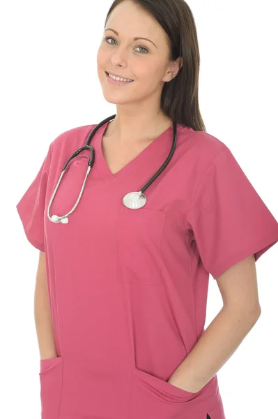 Portrait Of A Beautiful Young Female Doctor With Her Hands In Her Pockets — Stock Photo, Image