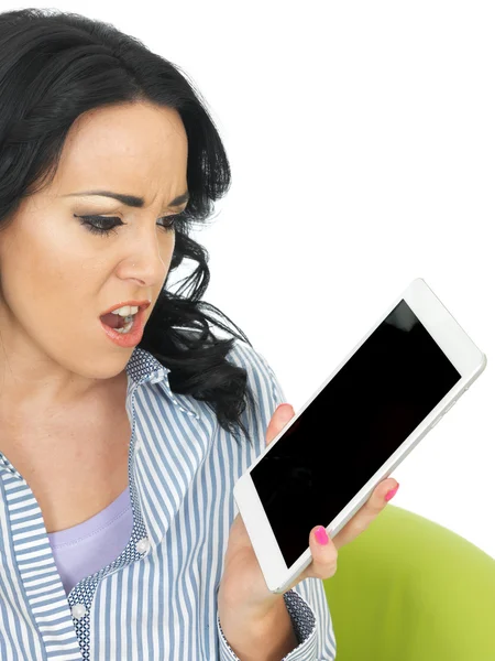 Attractive Young Woman Using a Tablet — Stock Photo, Image