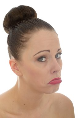 Attractive Sad Miserable Unhappy Young Caucasian Woman In Her Twenties