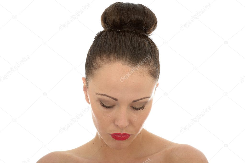 Young Caucasian Woman In Her Twenties Looking Lonely and Unhappy