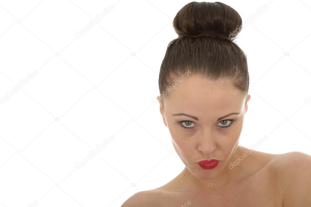 Angry Young Woman Glaring At The Camera in A Very Bad Upsetting Mood