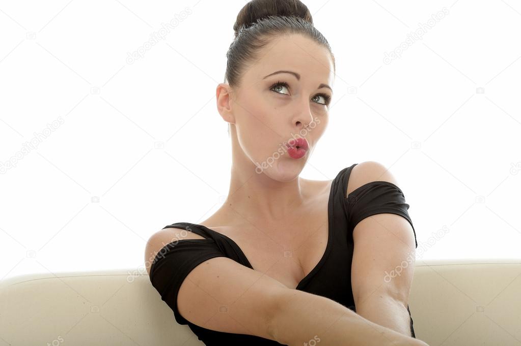 Portrait Of A Beautiful Attractive Young Caucasian Woman Relaxing