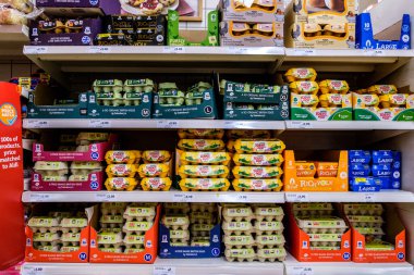 Londra İngiltere, 10 Kasım 2025, Supermaket Serbest Yumurta Seçimi