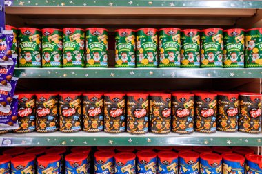 London UK, November 16 2025, Selection Of Supermarket Christmas Festive Jacobs Snacks