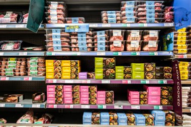 London UK, November 17 2025, Selection Of Supermaket Raw Uncooked Meat And Convenient Ready Meals