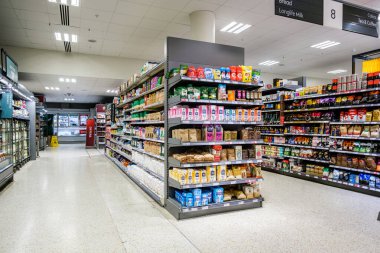 London UK, November 19 2025, Selection Of Supermarket Home Baking Cooking Ingredients And Packs Of Instant Coffee