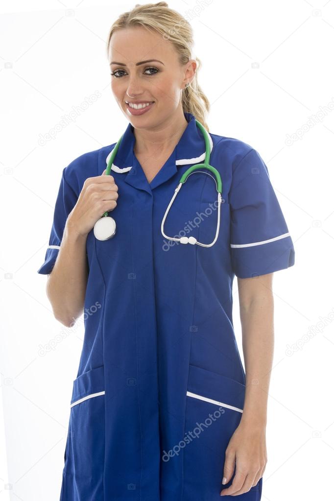 Attractive Young Woman Posing As A Doctor or Nurse In Theatre Sc