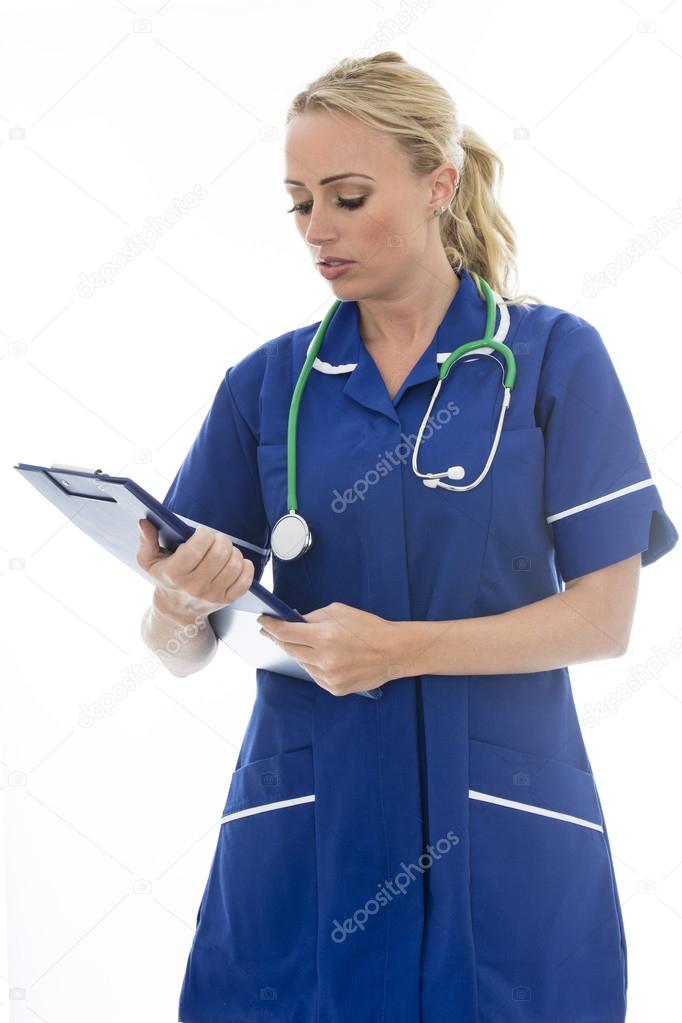 Attractive Young Woman Posing As A Doctor or Nurse In Theatre Sc