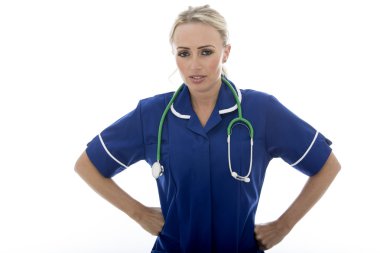 Attractive Young Woman Posing As A Doctor or Nurse In Theatre Sc