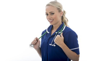 Attractive Young Woman Posing As A Doctor or Nurse In Theatre Sc
