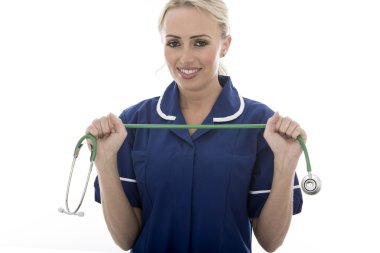 Attractive Young Woman Posing As A Doctor or Nurse In Theatre Sc