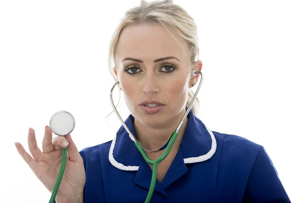 Attractive Young Woman Posing As A Doctor or Nurse In Theatre Sc — Stock fotografie