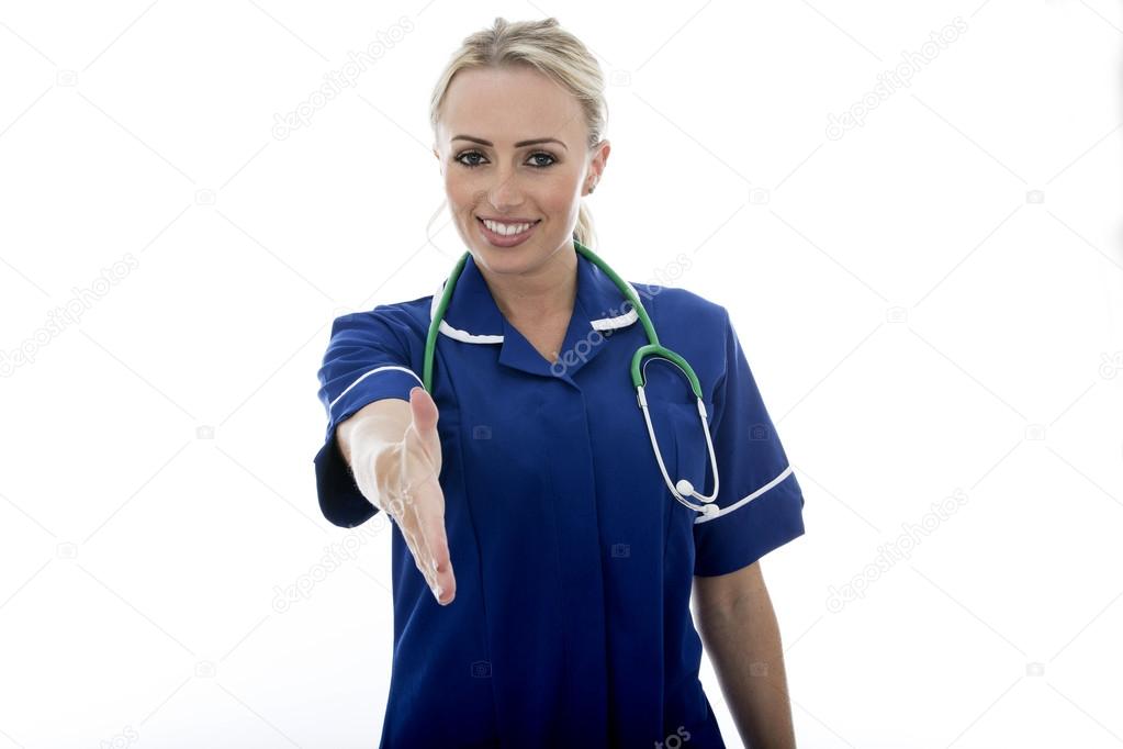 Attractive Young Woman Posing As A Doctor or Nurse In Theatre Sc