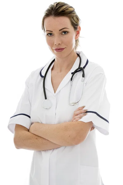 Attractive Young Female Doctor With a Stethoscope — Stock fotografie