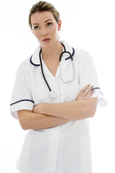 Attractive Young Female Doctor With a Stethoscope — Stok fotoğraf