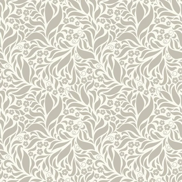 Fondo Gris Floral Sin Costuras — Archivo Imágenes Vectoriales