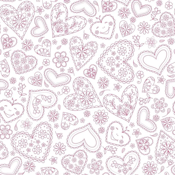 Seamless Abstract Background Hearts — Stock Vector