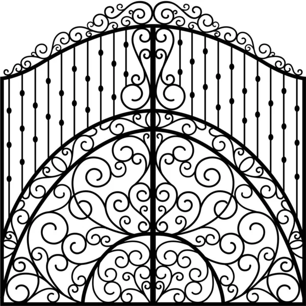Porte Fer Forgé Noir — Image vectorielle