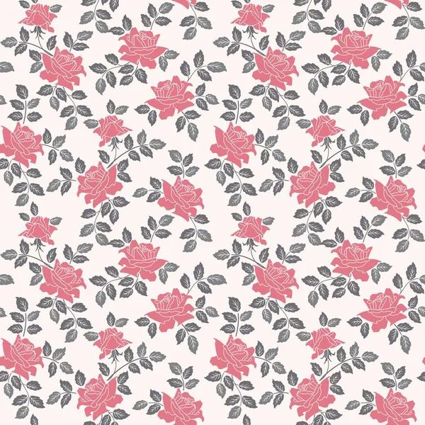 Patrón Abstracto Sin Costuras Con Rosas Rosadas — Vector de stock