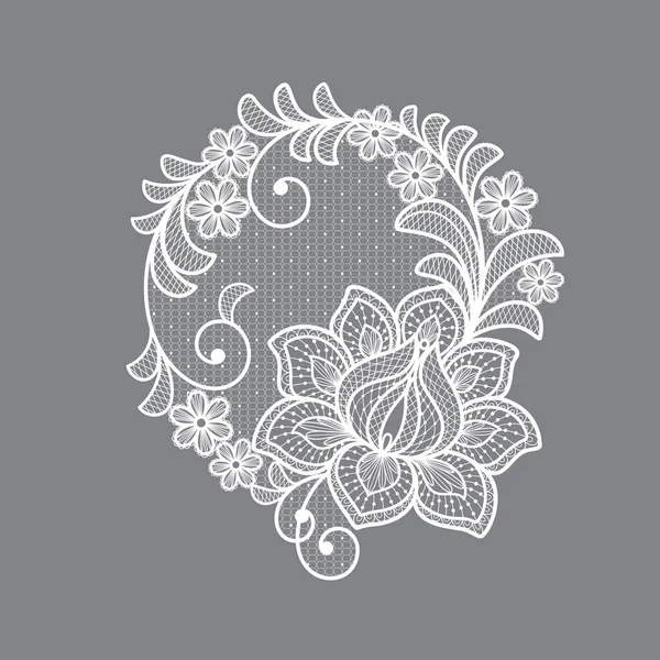 Encaje Flores Decoración Elemento — Vector de stock