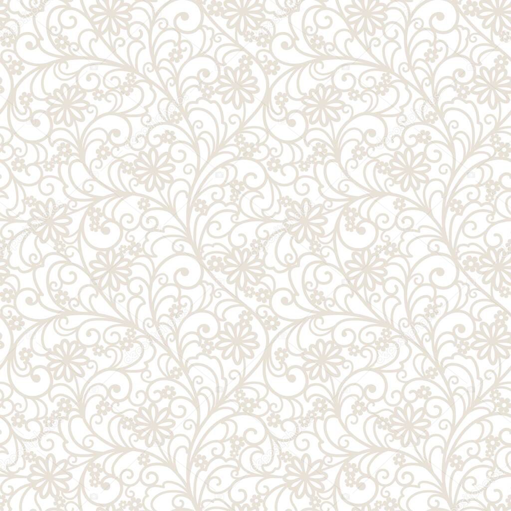 grey seamless floral background